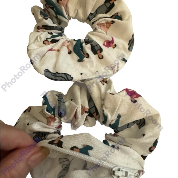 Harry Styles costume 2 zipper hair scrunchie hand made USA cotton rare print NWT - Picture 2 of 4
